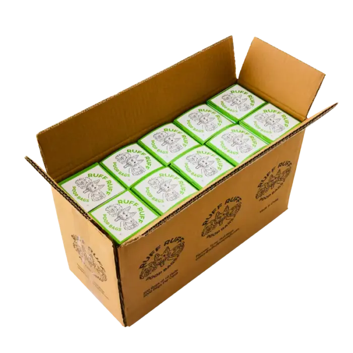 2000 bag case of Ruff Ruff Tuna roll dog poop bags