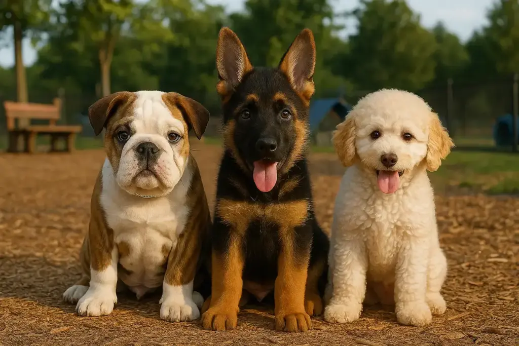 Ruff Ruff Poop Bags puppy family at park