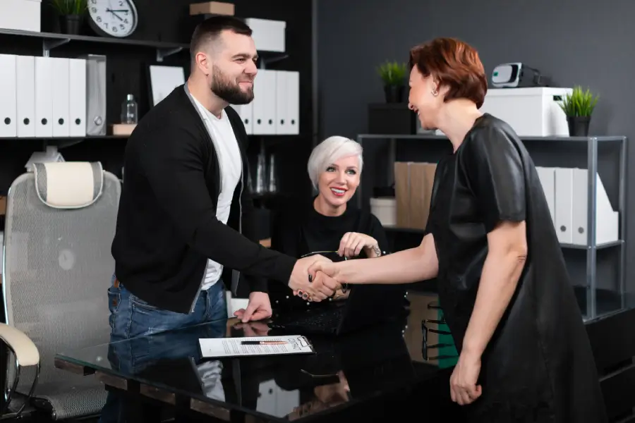 Service contractor meeting with prospective HOA customer